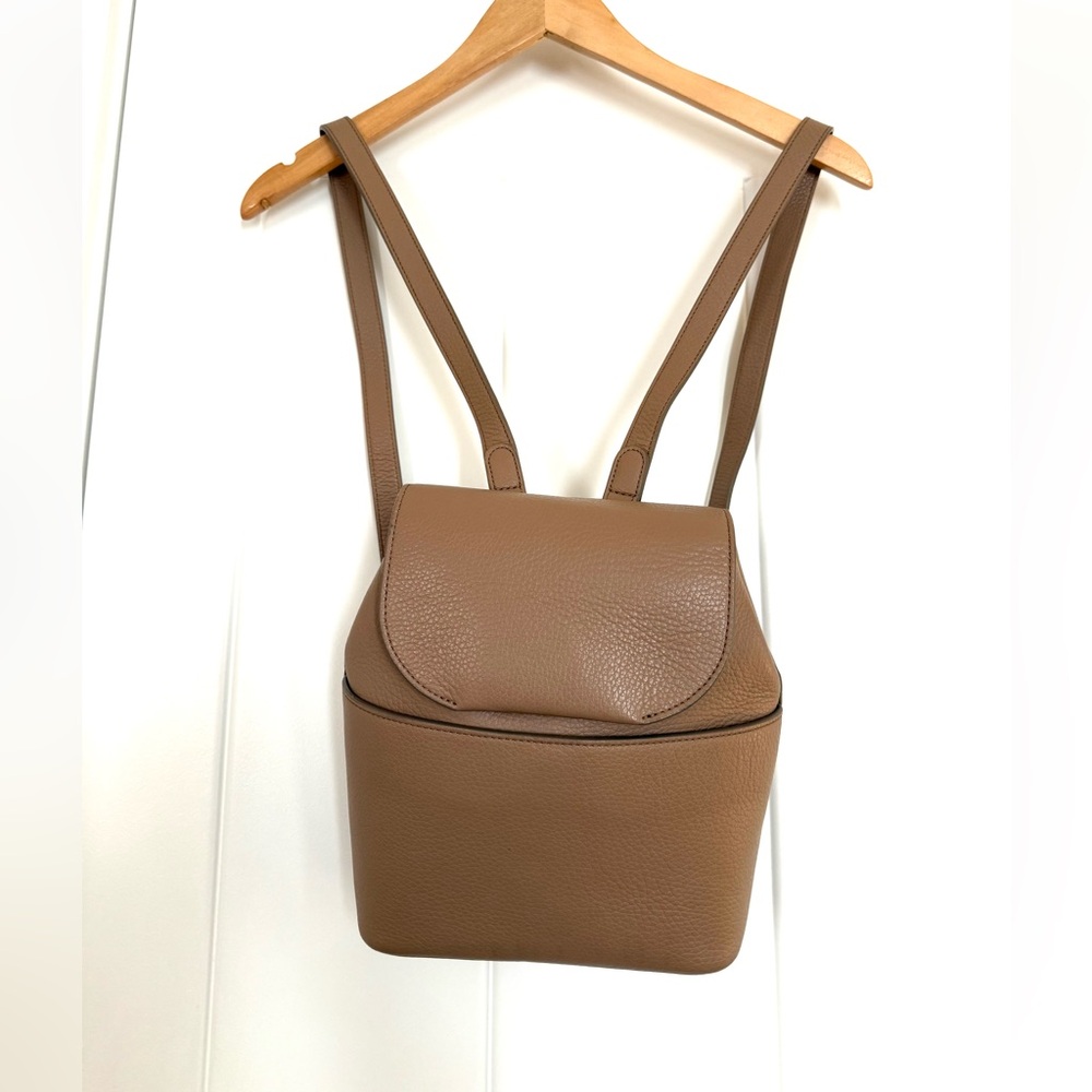 Cuyana Pebbled Leather Mini Backpack in Brown